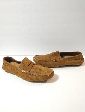 Johnston & Murphy Danley Nubuck Leather Slip-on Loafer Driving Shoes 10.5M